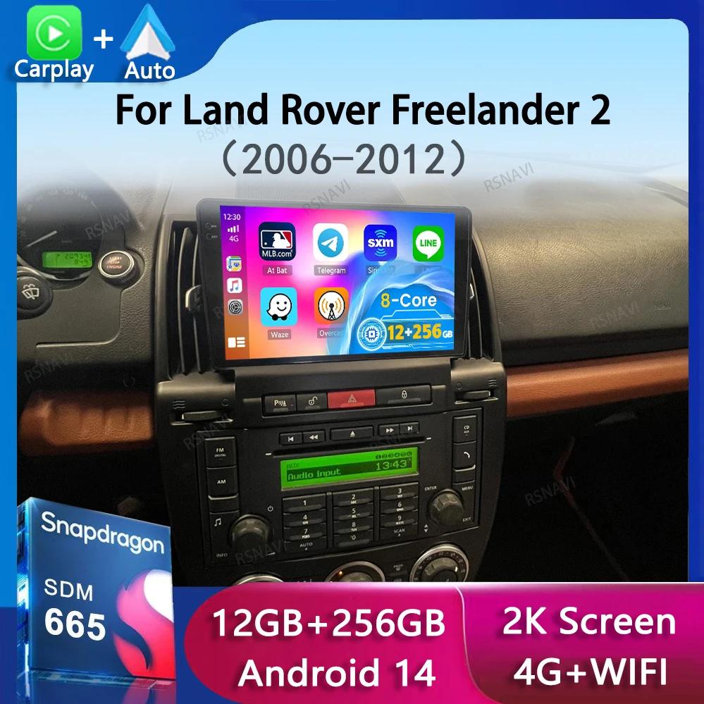 Android 14 Carplay Auto For Land Rover Freelander 2 2006-2012 Car Radio Navigaion GPS Multimedia Video Player 2din DVD Head Unit