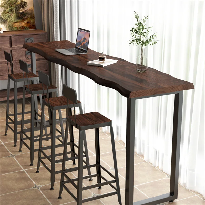 Home partition solid wood bar counter, long table, balcony window high table