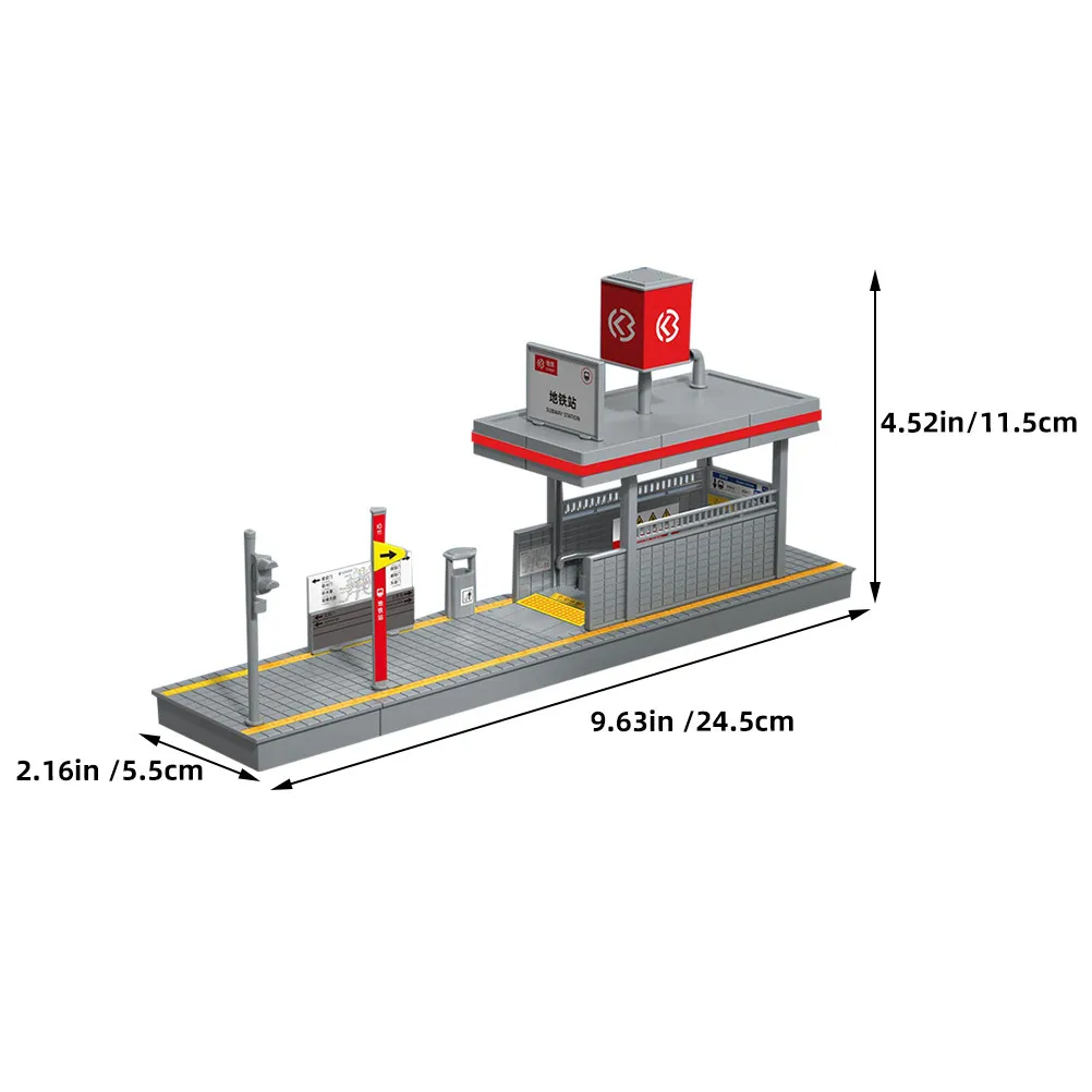 Plastic Subway Station Exit Simulation Subway Platform Scene Accessory for Kids Pretend Play Railway Scenery DIY Interactive view 5