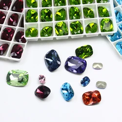 Rectangle Crystal Rhinestone Pointback Glass Stone For Jewelry Making Shoes Bag Clothes DIY Crafts For Needlework Handicrafts