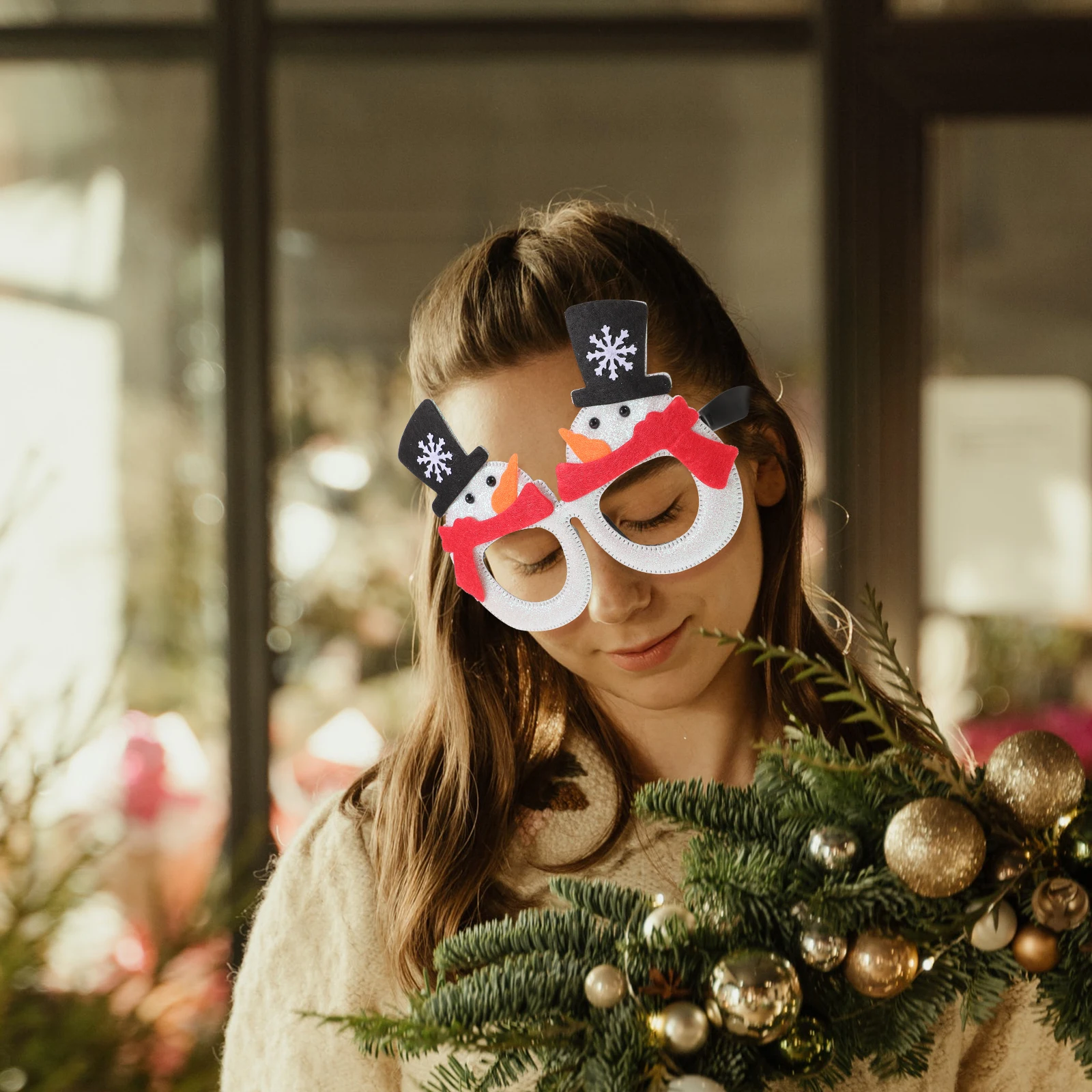 

6 Pcs Christmas Tree Glasses Children's Party Supplies Has Decorations Plastic Holiday Frames