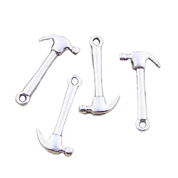 15pcs Charms Tools Hammer 25x13mm Antique Silver Color Pendants Making DIY Handmade Tibetan Finding Jewelry