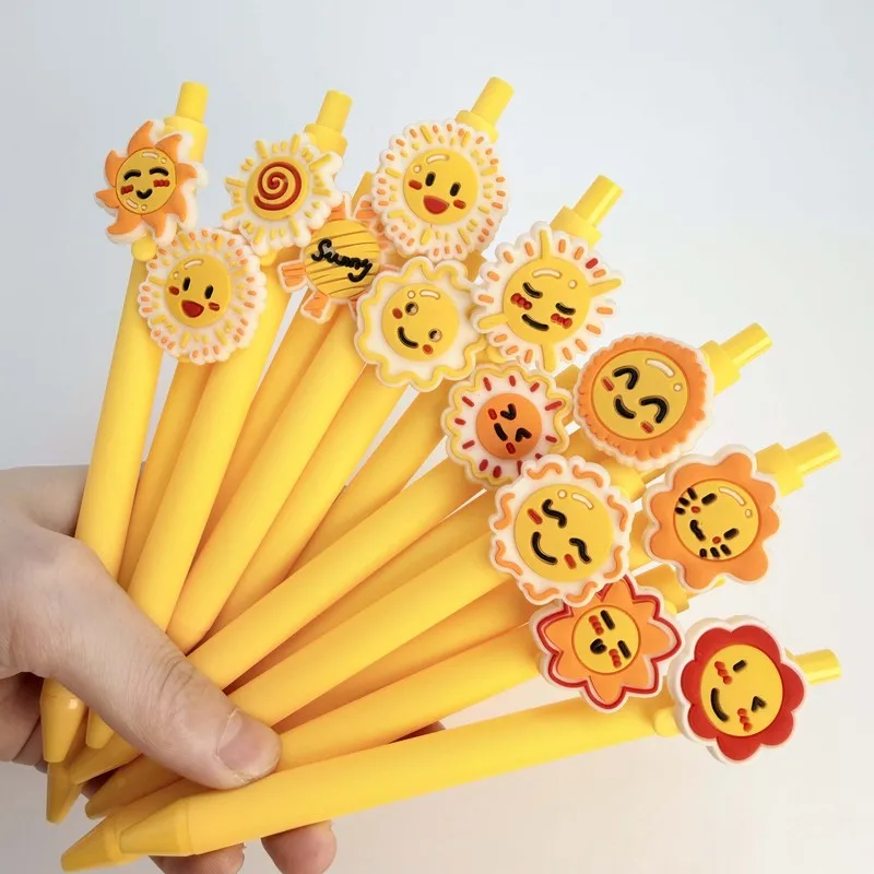 20/30pcs  Creative, simple, cute, sun and sunshinesummerThemed retractable ballpoint pen Campus Design Sunflower Series Retracta