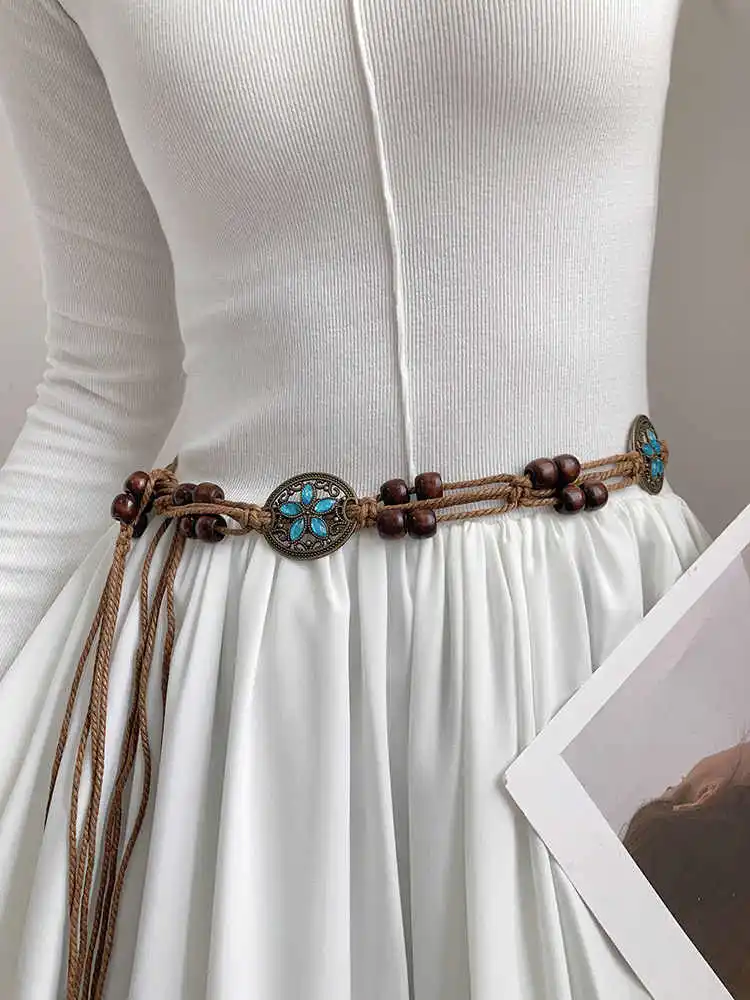 Crafting a waist belt for women, this summer's new retro-ethnic style waist cord is a versatile and exclusive high-end decorativ