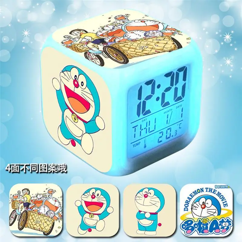 عبقور سو نوبيتا نوبي الإبداعية شخصية الكرتون الملونة متوهجة ساعة تنبيه بسيطة لطيف أنيمي الطرفية غرفة الديكور