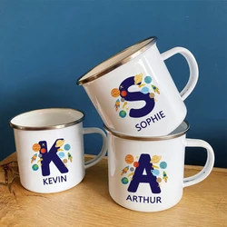 Personalized Mug for Kids Space Letter with Name Water Drinks Cup Boys Girls Handle Mugs Birthday Party Favors Gift for Children