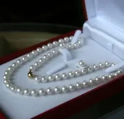 6-7MM White Akoya Cultured Pearl Necklace 18