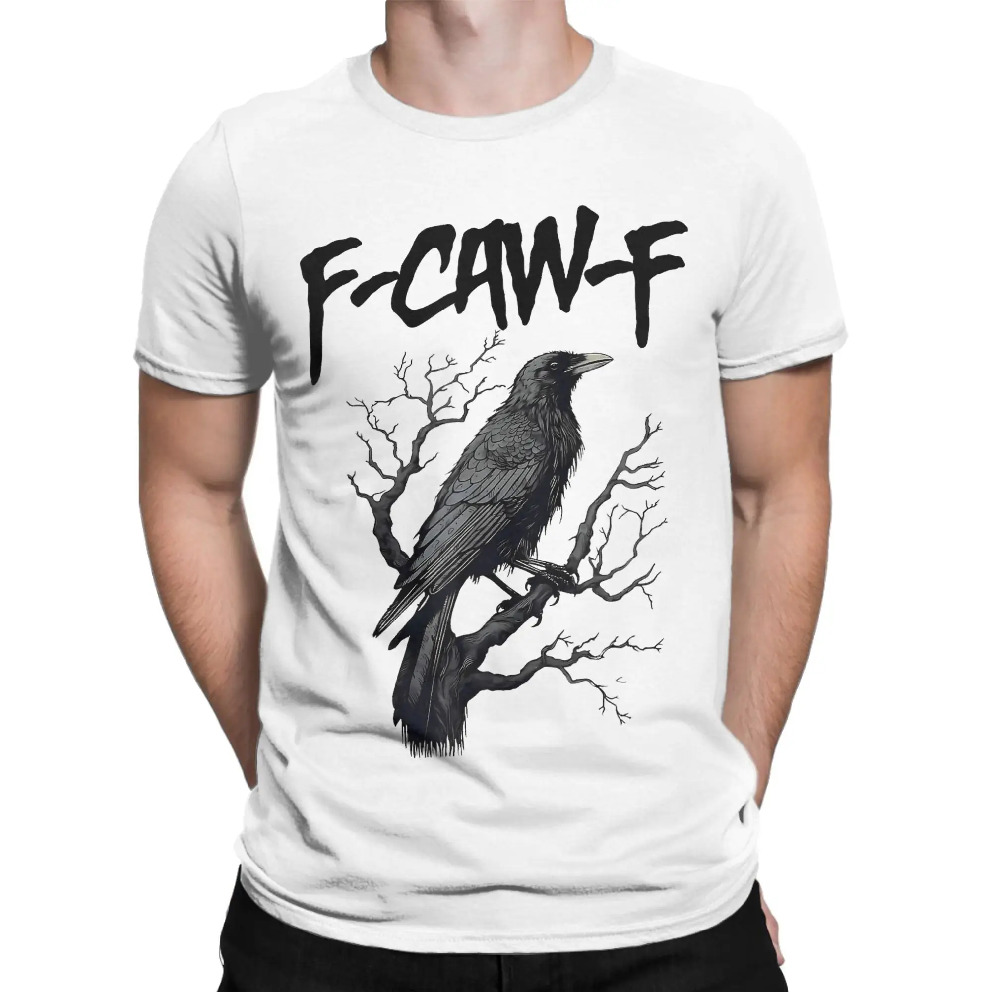 

Футболки F Caw F Black Crow, мужские повседневные футболки из чистого хлопка, футболки с круглым вырезом и короткими рукавами, одежда больших размеров