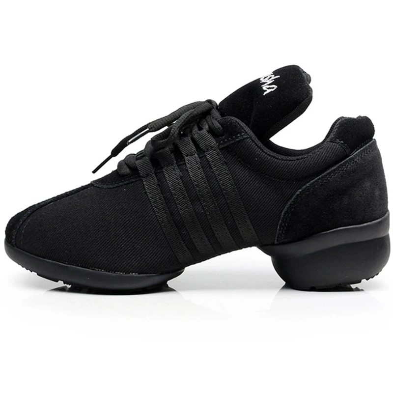 Männer Frauen Tanz Schuhe Turnschuhe Tanz Moderne Hip-hop Salsa Tanzen Schuhe Schwarz Leinwand Echtes Leder Atmungsaktive Sport Mann Sho