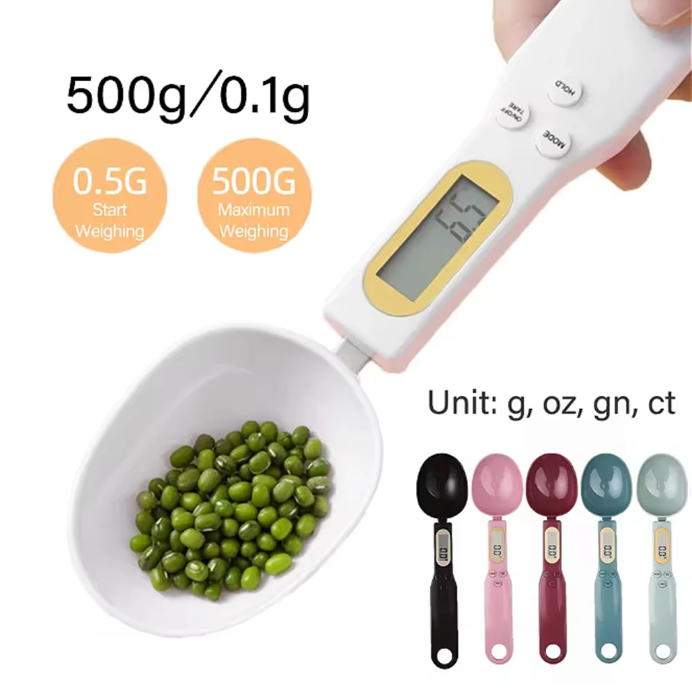 LCD Digital Measurement Adjustable Weighing Spoon Kitchen Scale Electronic Measuring Spoon Coffee Powder Scale Baking Scale
