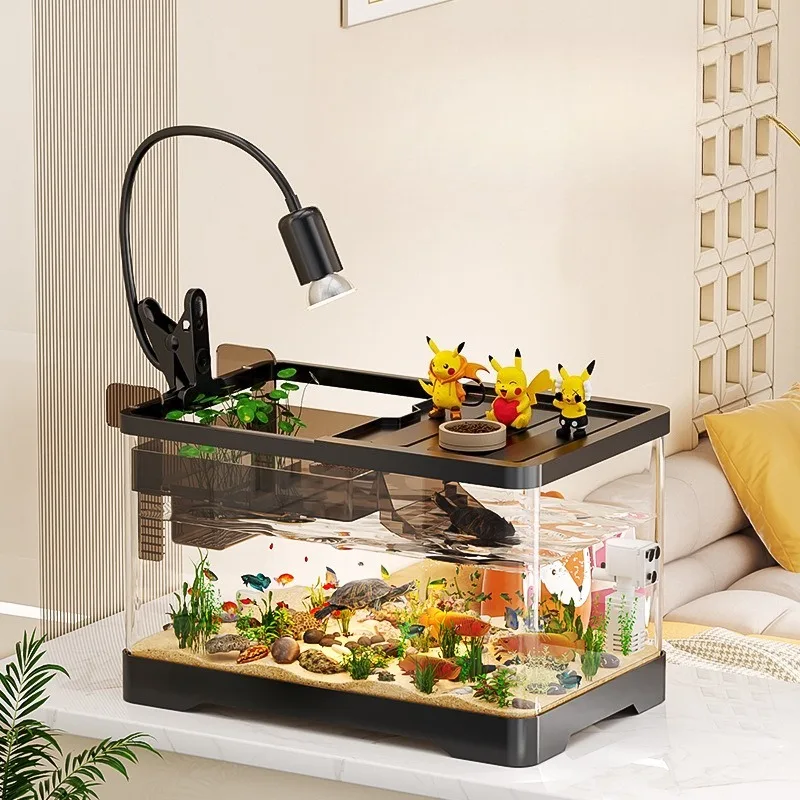 Acrylic Fish Aquarium Ultra Clear Ecological Transparent Plastic Desktop Living Room Home Landscaping Turtle Betta Tank