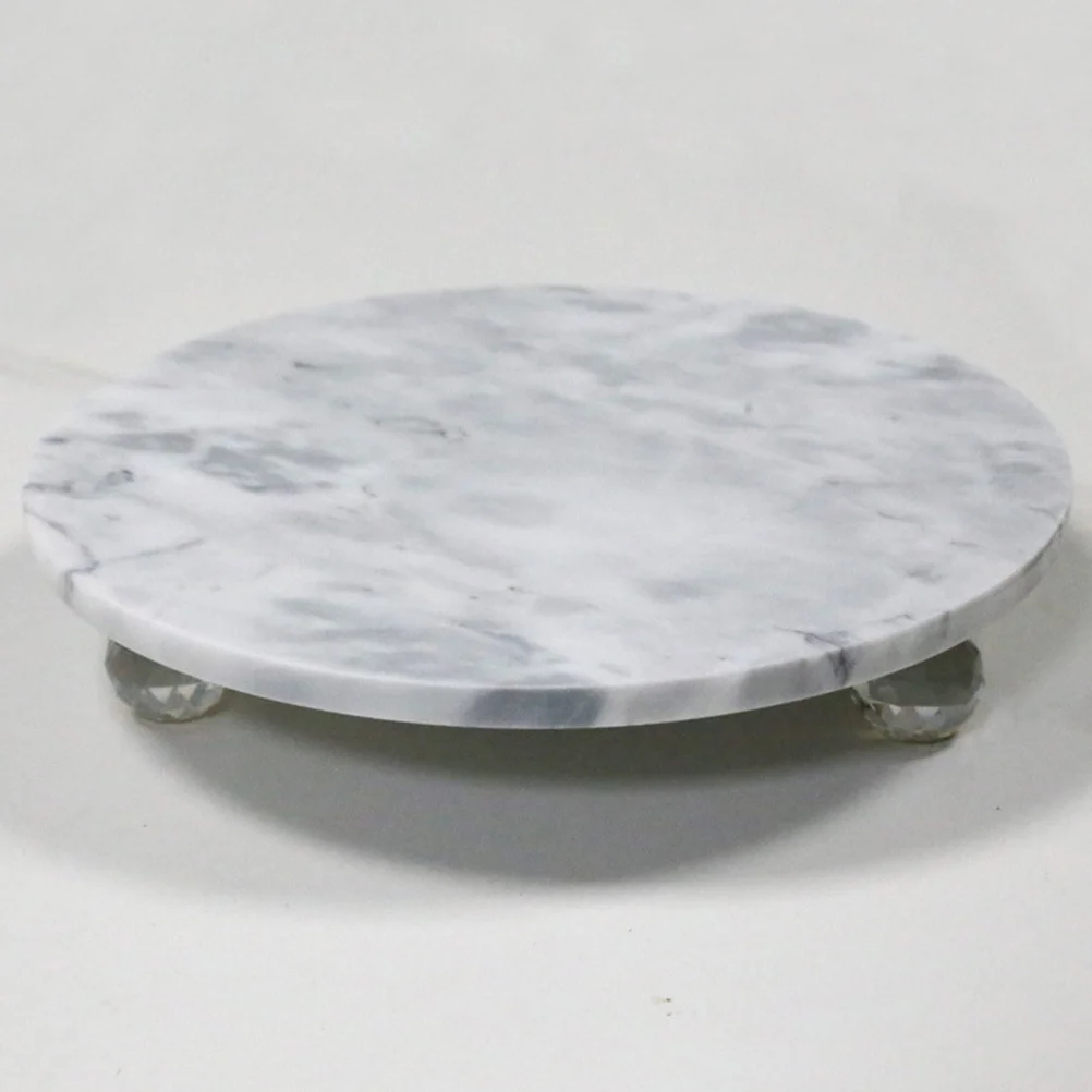 Marble Tray Round Shaped Durable Creative Multifunctional Fruit and Snack Tray Decorative Home Stand Home Accessory