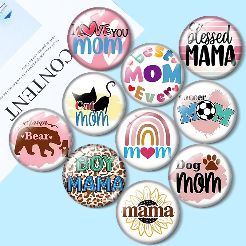 Regalo para el Día de la Madre: Cabujones de vidrio de 12/18/20/25mm para pulseras, colgantes, anillos, pendientes y accesorios para la creación de joyas.