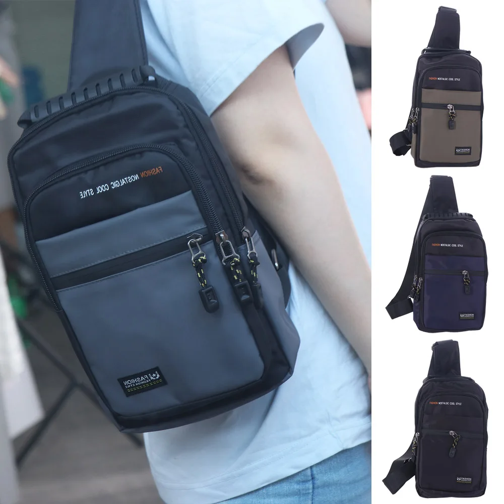 

Oxford Cloth Men's Chest Bag Multifunctional Korean Style Crossbody Bag Large Capacity Sling Bag Sports Shoulder Bag Business