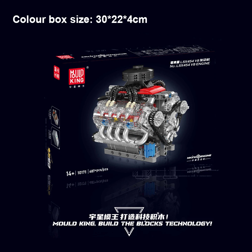 Schimmel Koning Technologie 10171 Supercar V8 Motor Model Bouwsteen kits MOC Montage puzzel Baksteen Speelgoed voor kind Kerstcadeaus