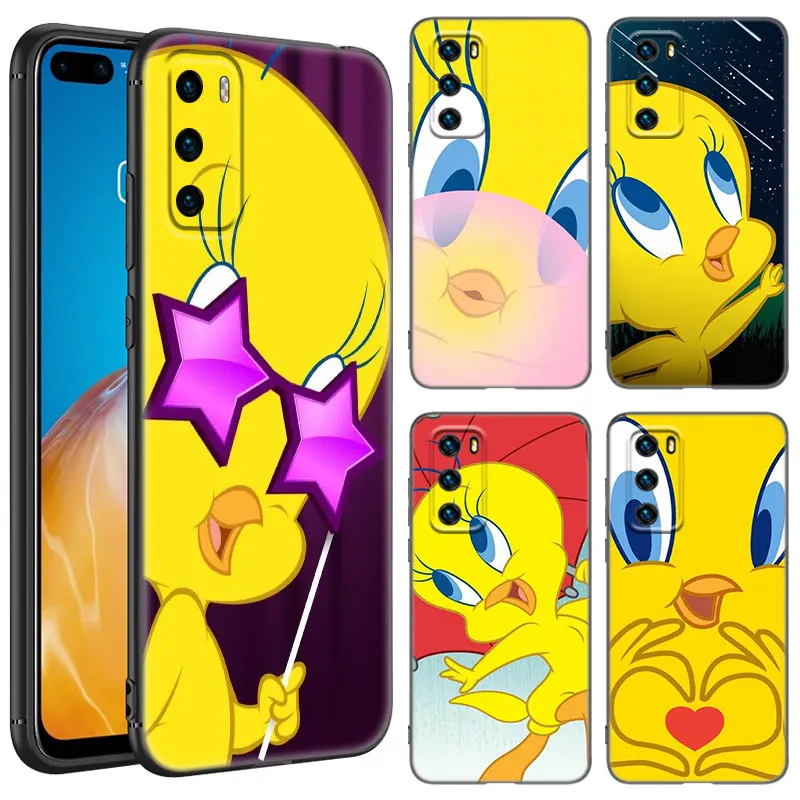 Yellow Cartoon Bird Phone Case For Huawei Pura 70 Ultra P20 P30 P40 Lite P60 Art P50 Pro P50E P Smart 2018 2019 2020 2021