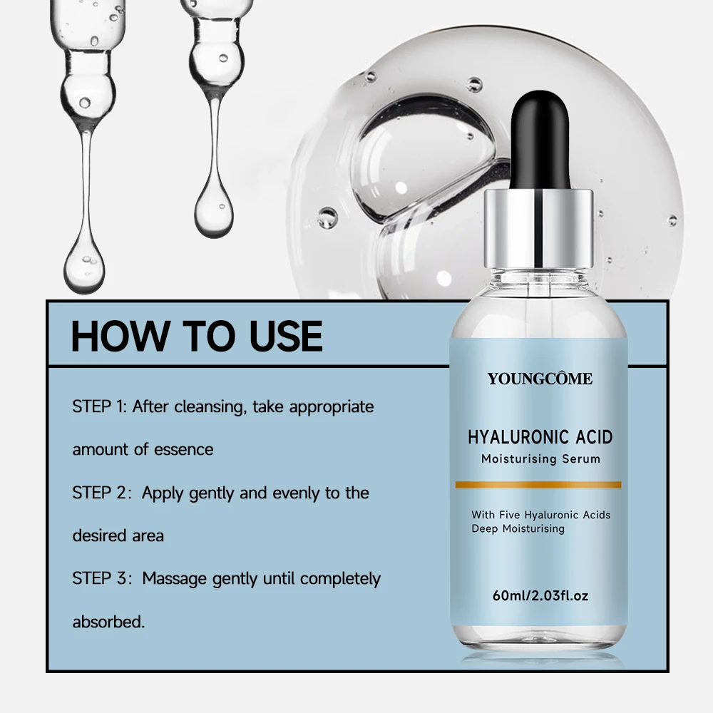 

Hyaluronic Acid Face Serum 4 In 1 Moisturizing Brightening Anti-Aging Vitamin C Shrink Pores Serum Skin Care 40ml/60ml 2025 NEW