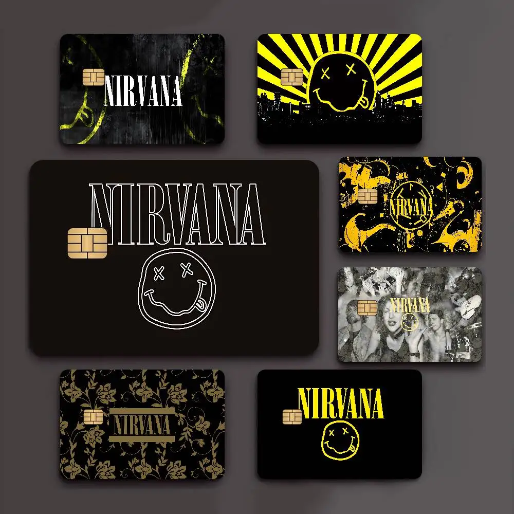 Popular Band N-nirvana-A Credit Card Skin Stickers No Adhesive Residue Water Proof for VISA Credit Card Subway Access Card