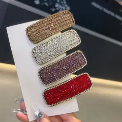 Korean Ladies Full Crystal Elegant Hairpin Side Hair Ornaments Women's New BB Clips Luxury Fashion Hair Clips Accessories