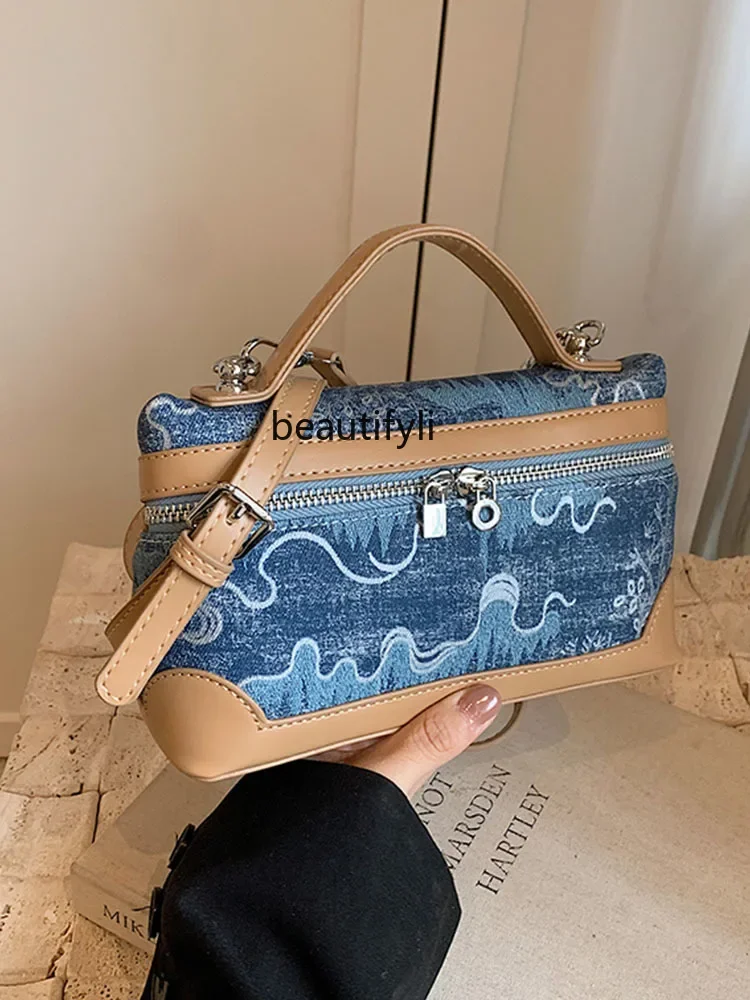 Hand Bag Fashion Box Summer South Korea Ins Trendy All-Match Small Square Bag Simple Casual Messenger Bag