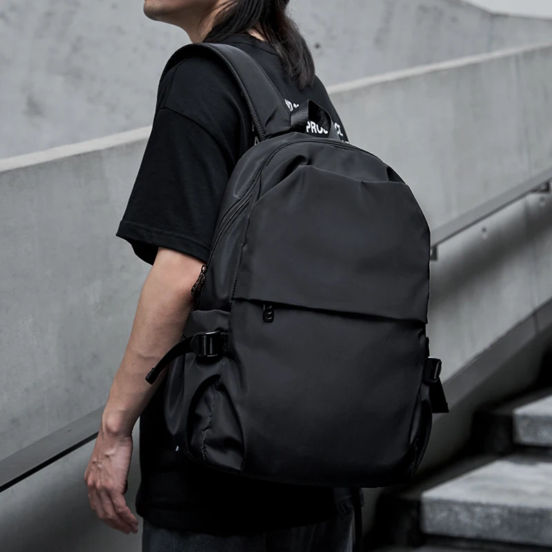 

Waterproof Oxford Men Backpack Commute Travel Bag High Capacity for Teenager Solid Lightweight Bookbag 16 inch Laptop Backpack