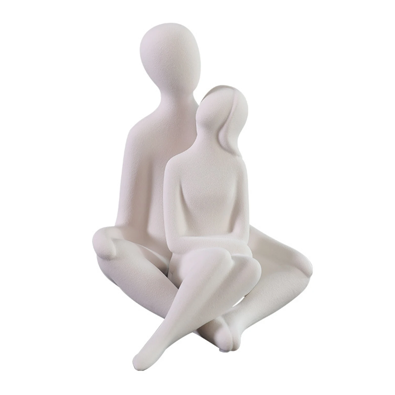 Imagem -06 - Escultura Cerâmica do Casal para a Decoração Home Estátua Moderna Simples Abraçar o Caráter Sala de Estar Interna Luz do Desktop Ornamentos Luxuosos