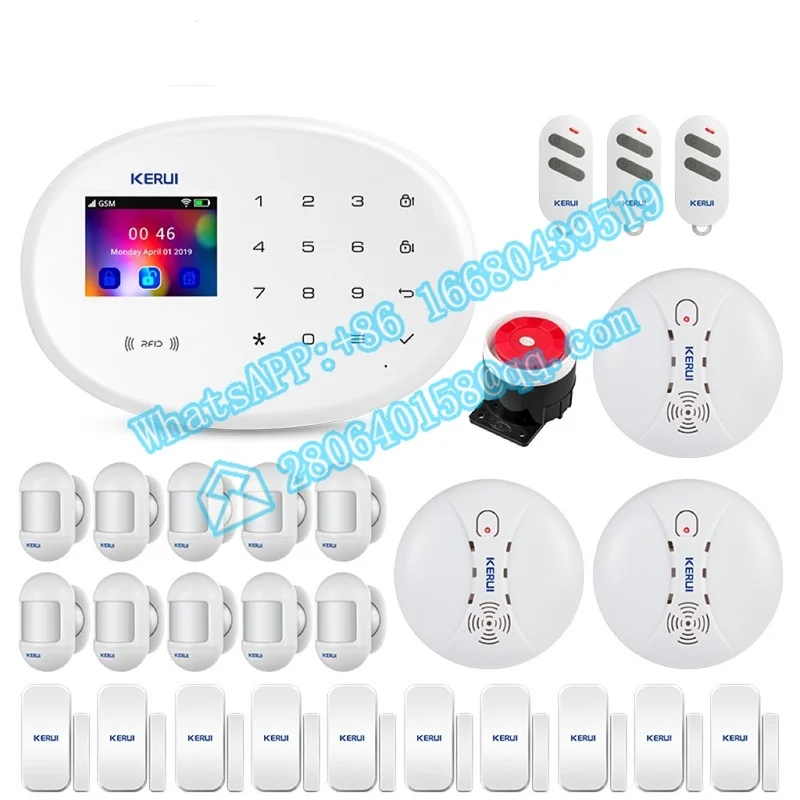 KERUI Popular Home - System APP Switchable Languages Smoke Door Window Sensors WIFI GSM   