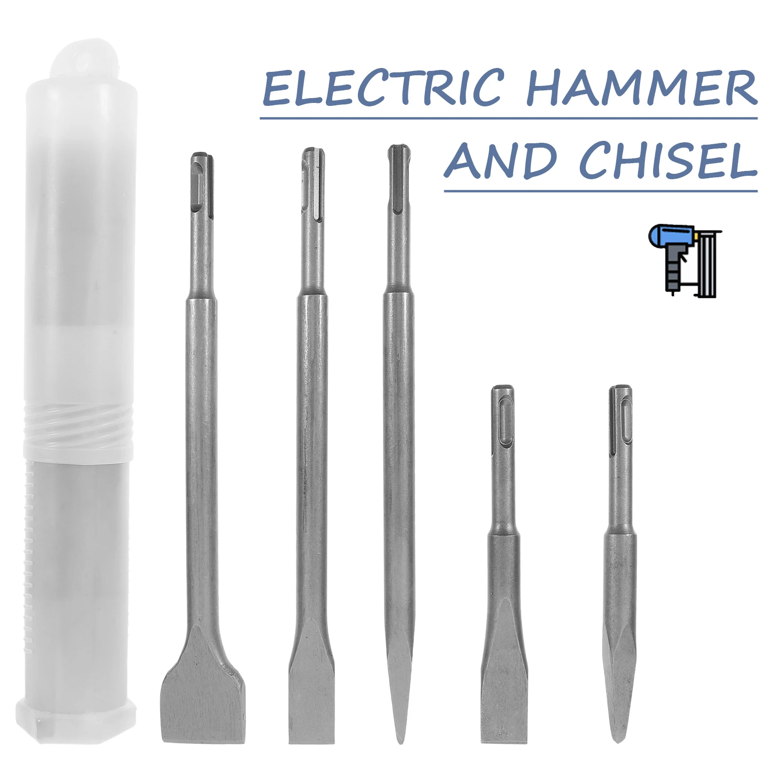 

5 Pcs Electric Hammer Chisel Set Masonry Bits for Concrete Brick Drill Multifunctional Tile Drilling