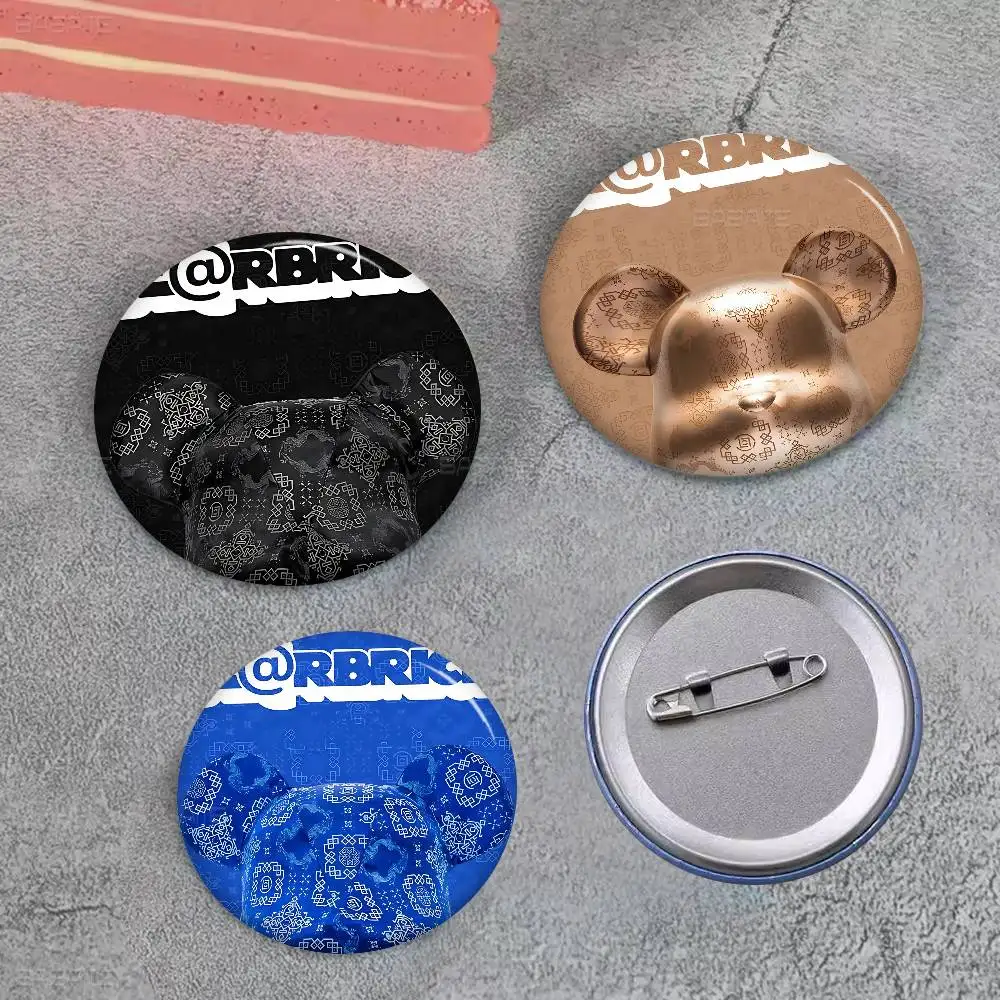 B-Bearbricks Toy Bear Soft Button Pin Bright Printed Icon Gift For Friends Badge Collar Brooch Lapel Pin Metal