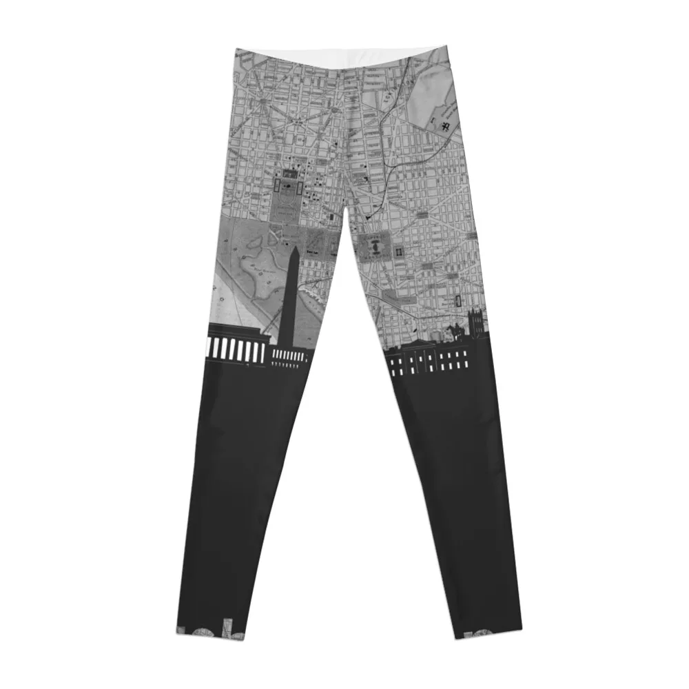 

washington dc skyline Leggings Women sportwear sports shirts gym Fitness woman legings for fitness Womens Leggings