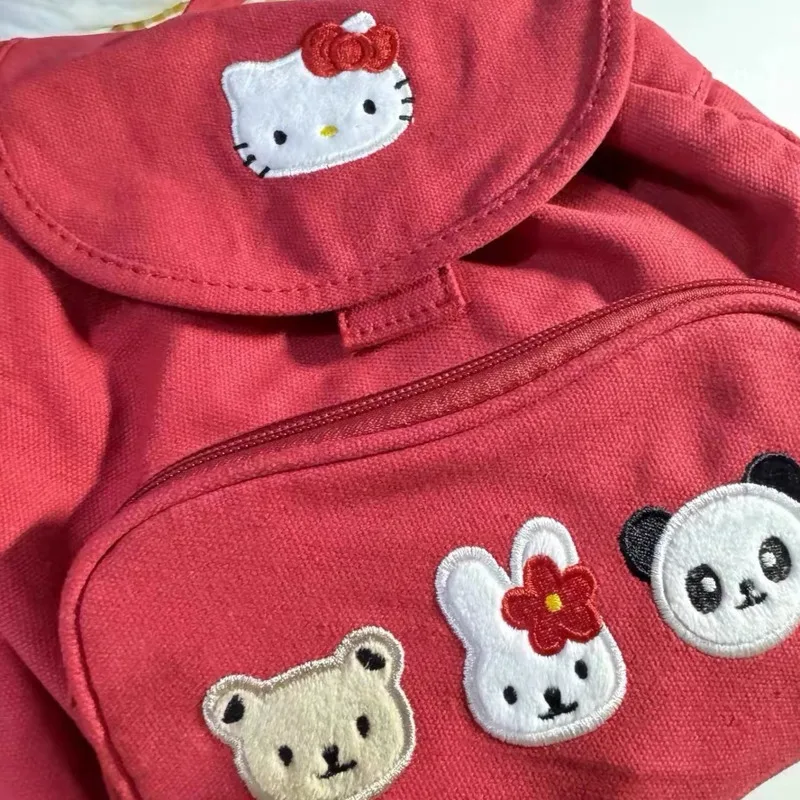 Miniso Hellokitty styl Preppy plecak dziewczyny haft Anime Y2k tornistry sznurek japońska mała torba plecak Kawaii prezent