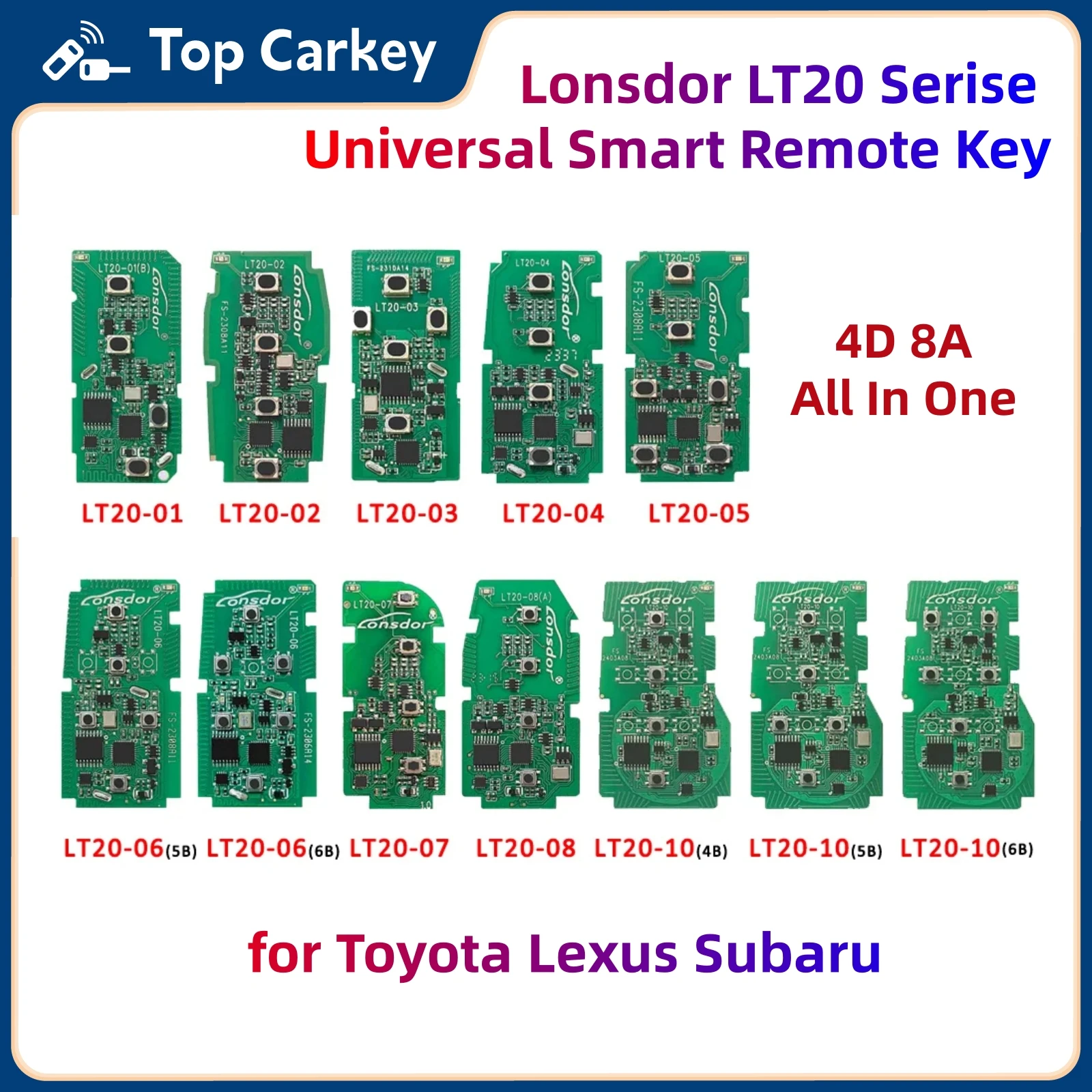 

Универсальный смарт-пульт Lonsdor LT20 Serise LT20-01 LT20-02 LT20-03 LT20-04 LT20-05 LT20-07 LT20-10 8A+4D для Toyota Lexus Subaru