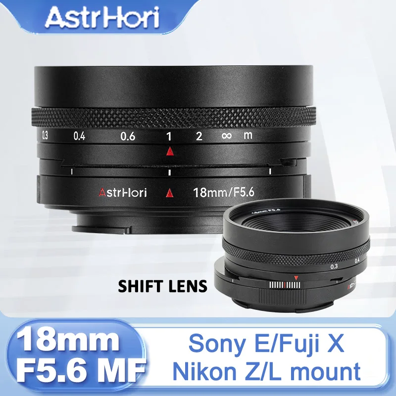 AstrHori 18mm F5.6 APS-C Gran Angular 360 °   Lente de cambio de rotación para Nikon Z Z5 Sony E ZVE10 FX30 Fujifilm X Xm5 Sigma Leica LumixL