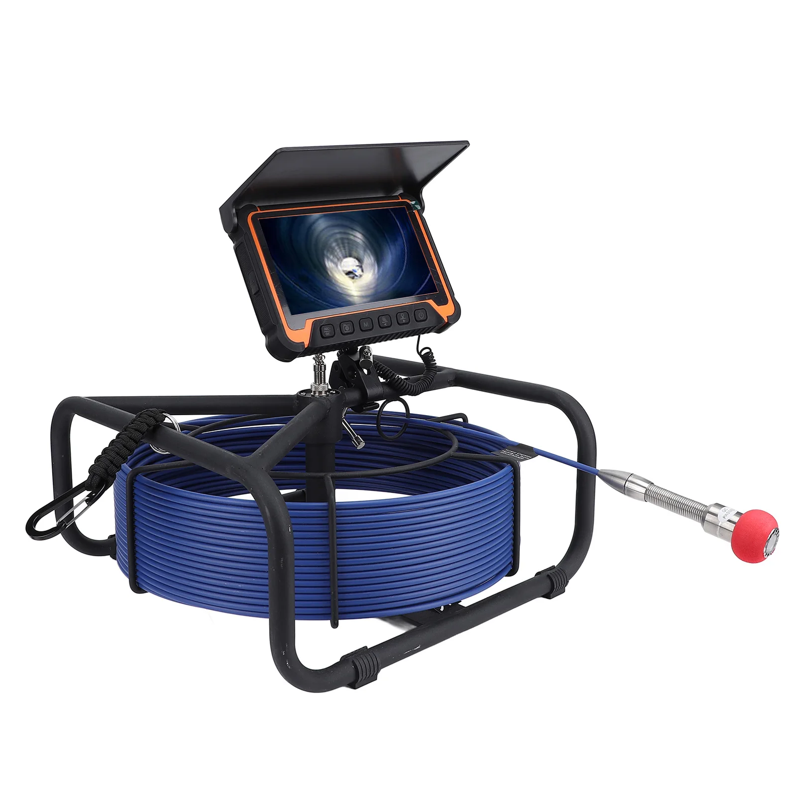 Cámara de alcantarillado inspección de plomería 7 pulgadas LCD IP68 cámara de tubería a prueba de agua grabadora DVR 30 m/98,4 pies IP68 grabadora DVR a prueba de agua