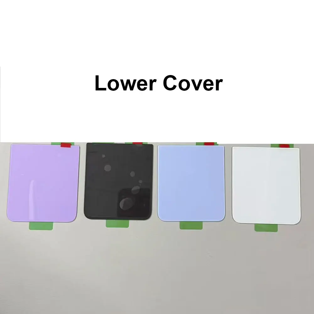Tiras de Vidro Inferiores Traseiras para Samsung Z Flip4 5G F721B, F721N, F721 - Substituição para Tampa Traseira da Bateria do Flip 4 + Tiras de Vidro Inferiores