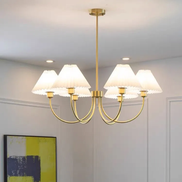American Copper Material E27 Chandelier Nordic