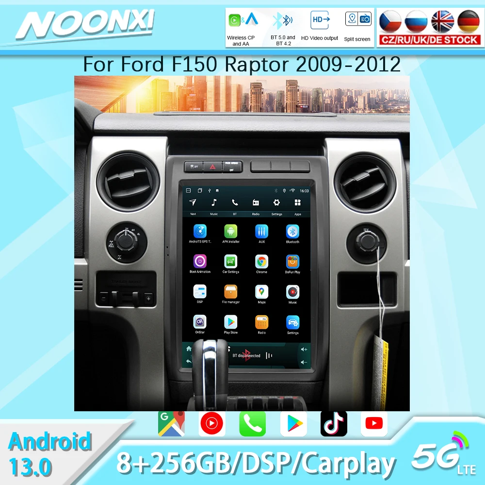 Android 13 For Ford F150 Raptor 2009 2010 2011 2012 Tesla Style Car Radio GPS Navi Multimedia Player Radio Auto Carplay HeadUnit