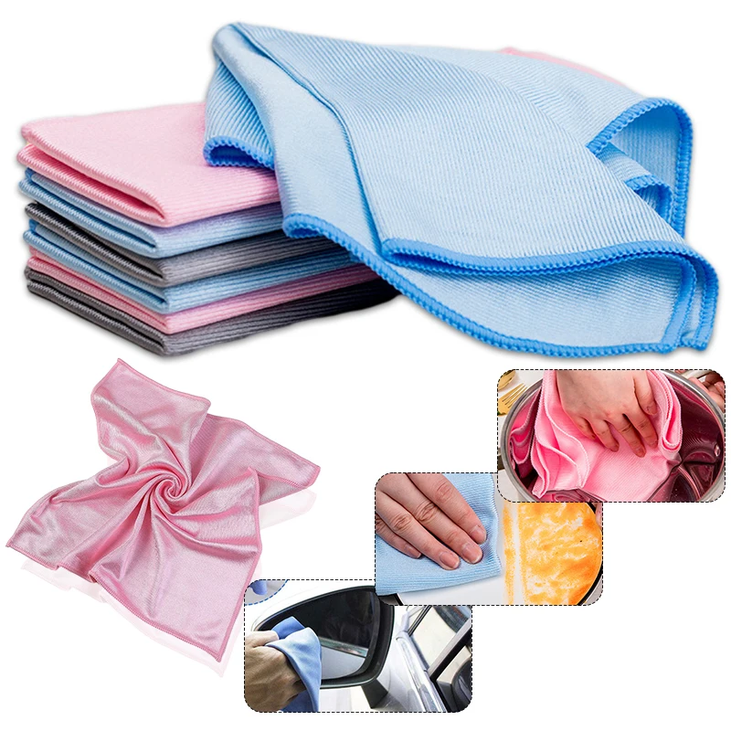 

30/40/60cm Car Glass Cleaning Towel Microfibres Voiture Absorbent Cloth Home Kitchen Dish Oil-removing Wash Car Washing Rag