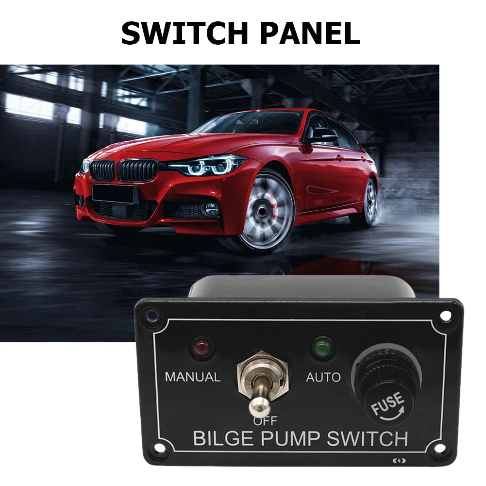 3 Positions Pump Switch Panel 3 Way Fused Marine Bilge Pump Switch Panel with LED Indicator Light for Yacht Camper Truck Boat RV