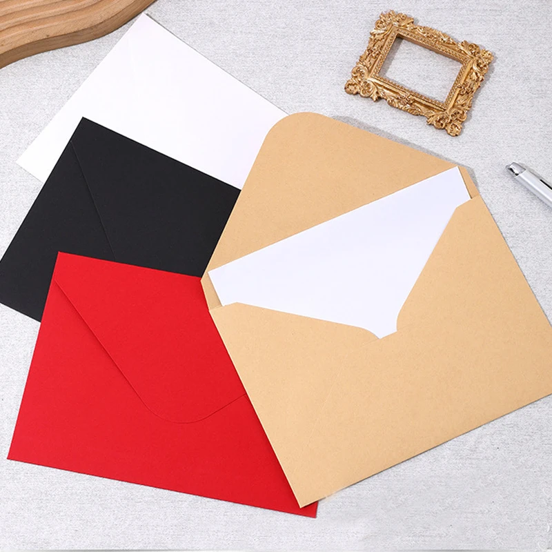 

50pcs 16.2x22.9cm Envelopes for Wedding Self-adhesive 150g Kraft Paper Invitation Small Business Stationery Supplies Storage Bag