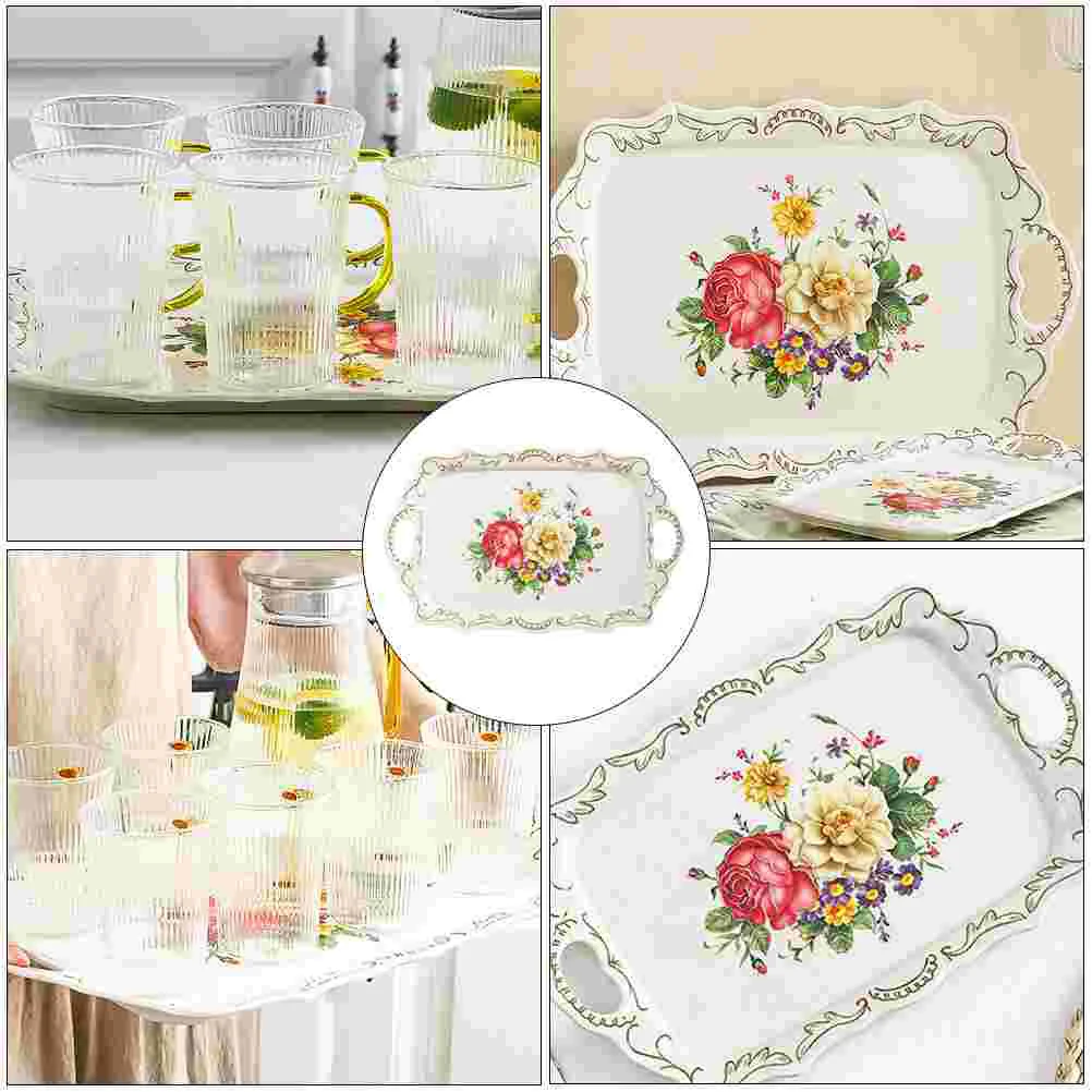 Tray Tea Cup Decor Party Serving Trays and Platters Melamine Flatware Storage Plate