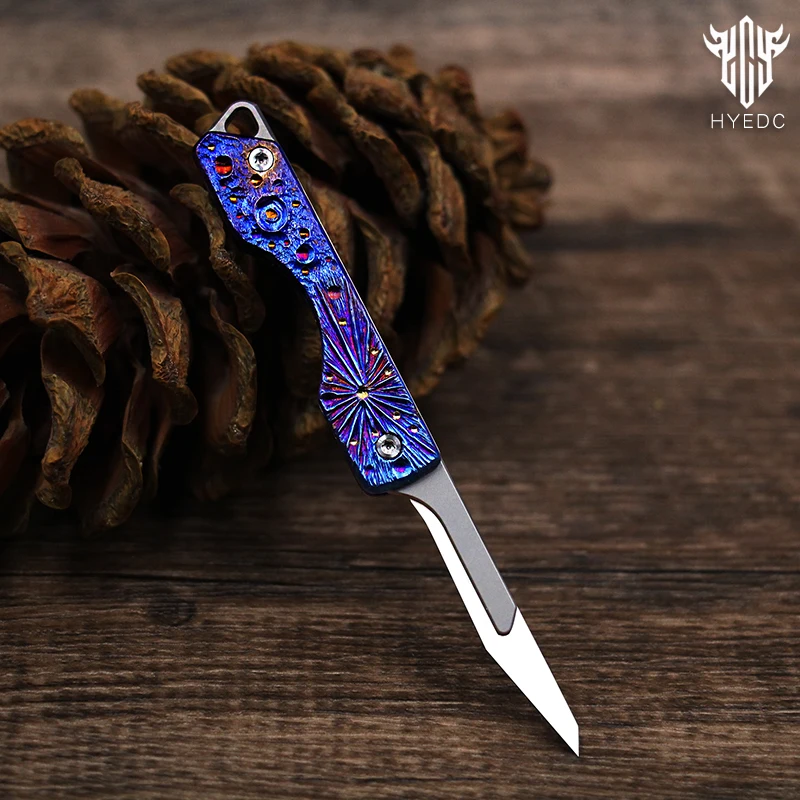 

Limited Edition Hand Carving Starry Sky Titanium Alloy Art Knife Keychain Portable Art Knife For Disassembly And Express EDC