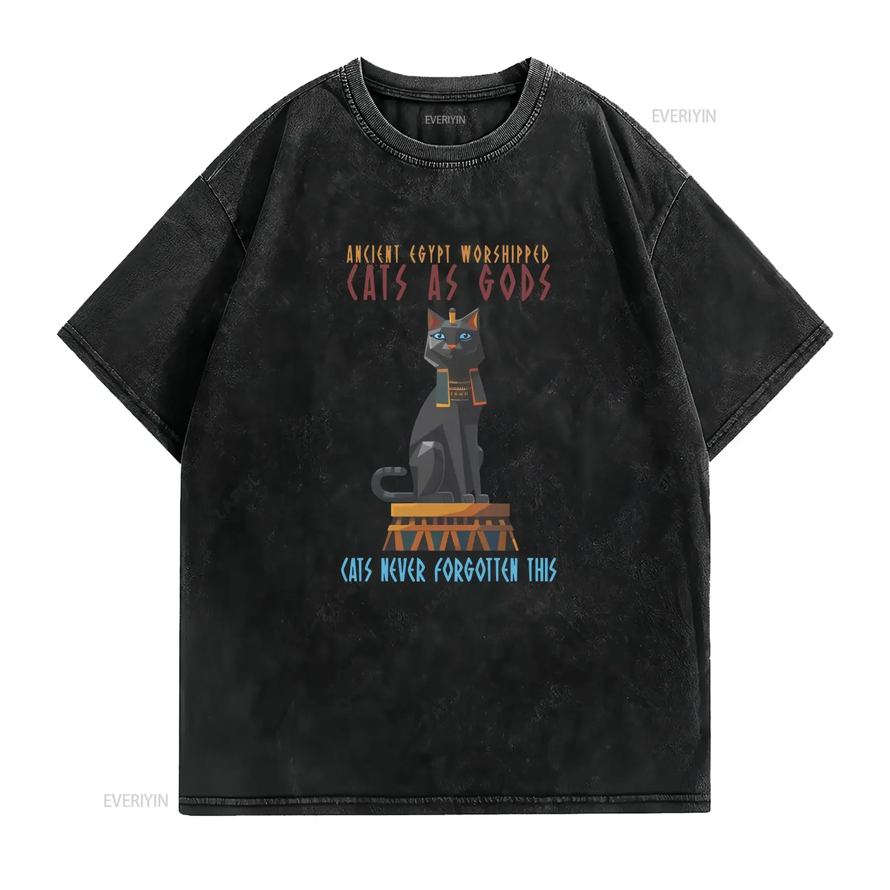 CaT T Shirt Dog Pets Egyptians Worshipped Cats As Gods Ancient Love Feline vintage Washed graphic Stretched Soft Breathable