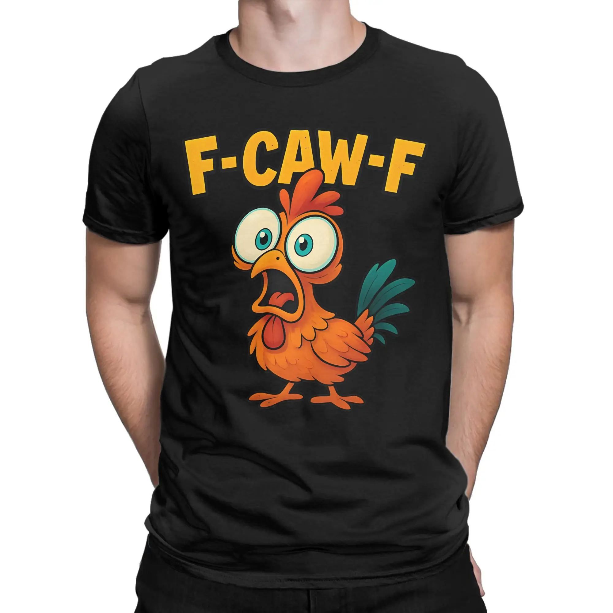 

Мужская футболка F Caw F Chicken Топы из чистого хлопка Повседневные мужские и женские футболки с коротким рукавом и круглым вырезом Популярная мода Лето