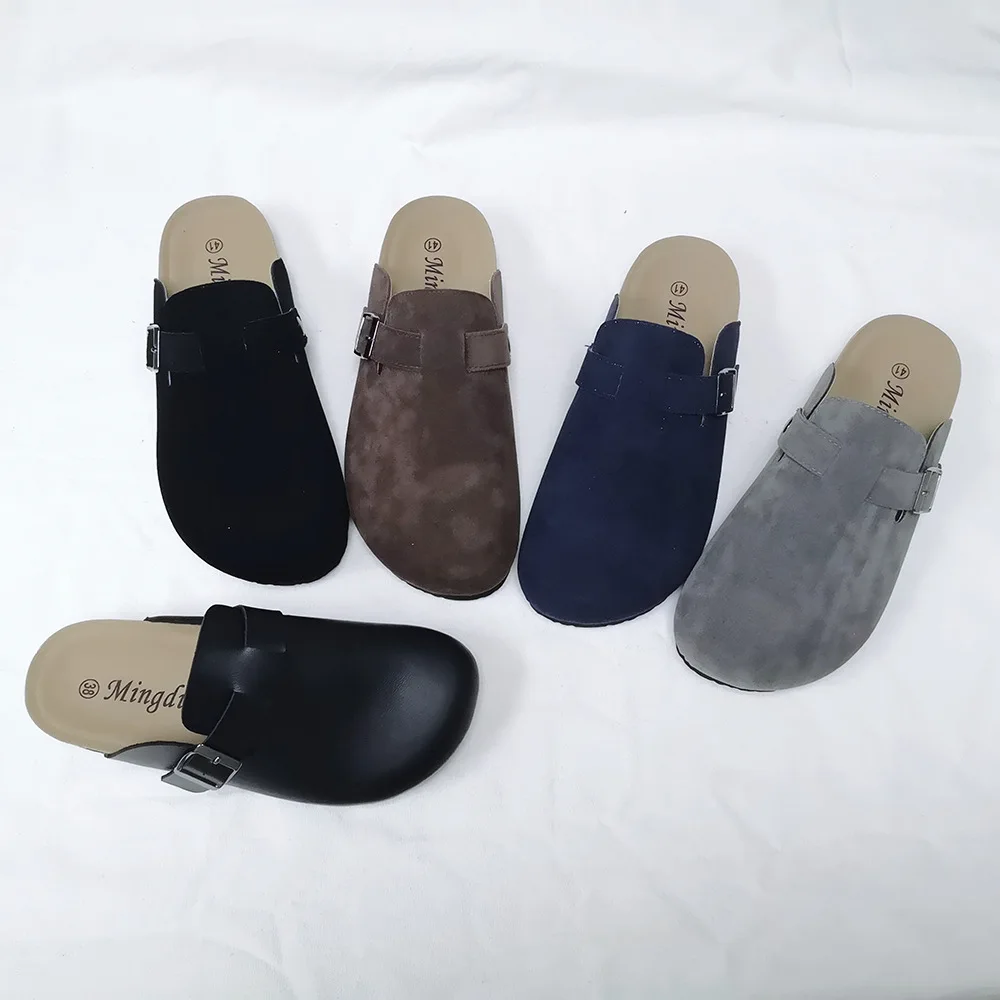 Cross-mirror Amazon couple cork slippers women's 2023 fashion outwear baotou indoor slippers home plus-size shoes
