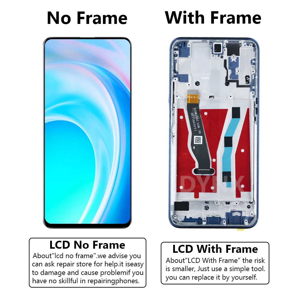 NEW For Huawei Y9S Lcd 6.59\'\' Display Touch Screen Digitizer with Frame Assembly Replacement for Huawei Y9 S STK-L21 STK-LX3 LCD