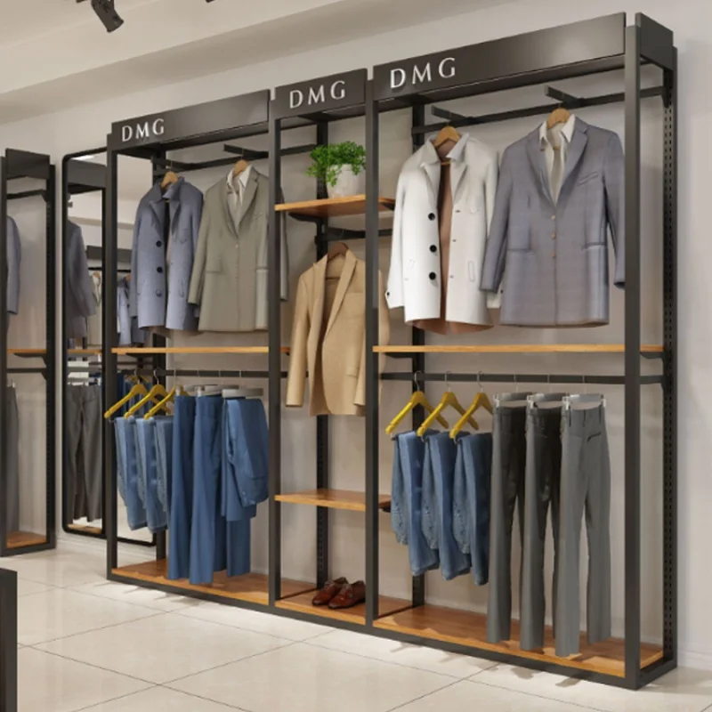 Custom, Kleding Schoenen Showroom Interieur Design Doek Winkel Display Plank Kleding Outlet Winkel Display