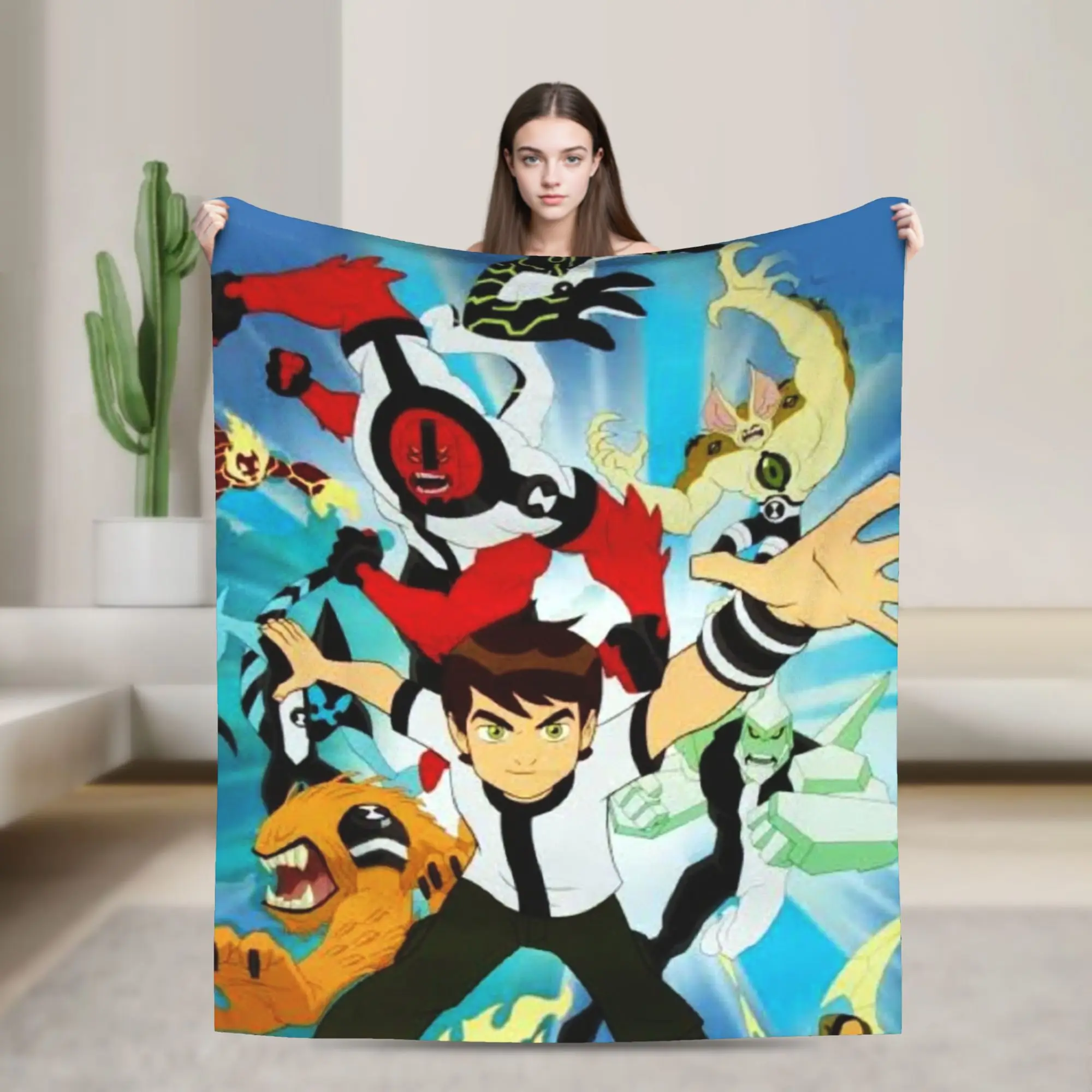 Ben 10 Anime Merch Blanket Ultra Soft  Throw Blankets for Living Room 50x60 Inches Multi-size Throws And Blankets