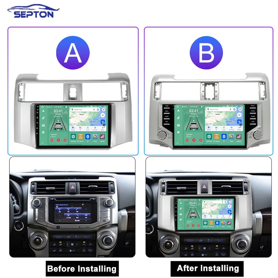 SEPTON Android Carplay Car Radio Multimedia Player for Toyota 4Runner 4 Runner 2009-2022 2Din Navigation GPS 4G Head Unit 2 Din