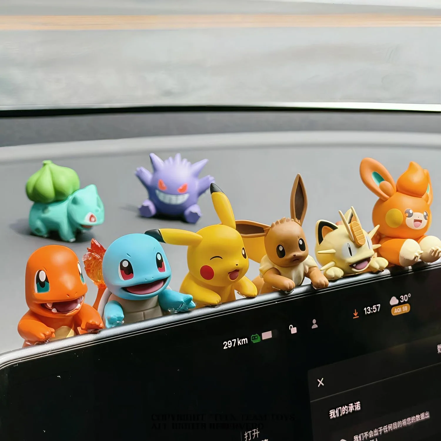 

Genuine Pokemon Pikachu Model Anime Gengar Charmander Car Accessories Phone Decoration Toys Gift 8Pcs
